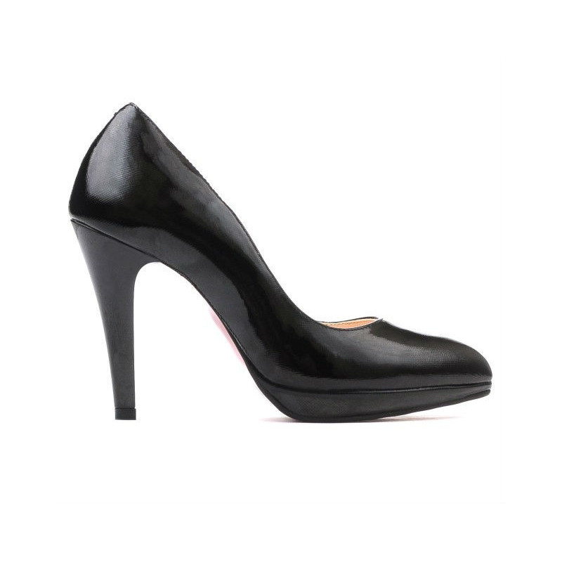Pantofi eleganti dama 1233 lac negru satinat