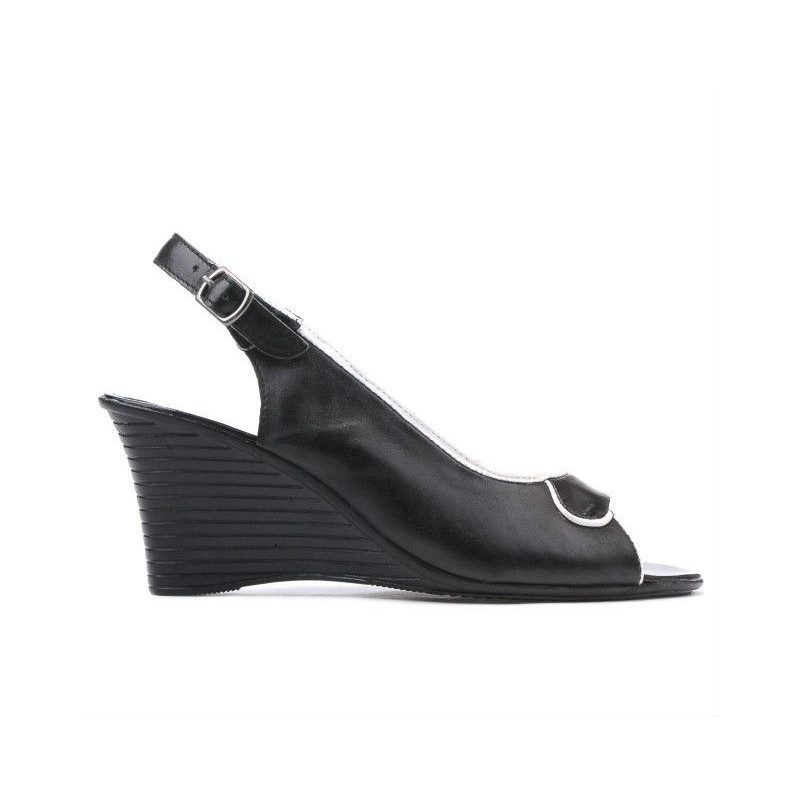 Sandale dama 596 negru+alb