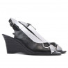 Sandale dama 596 negru+alb