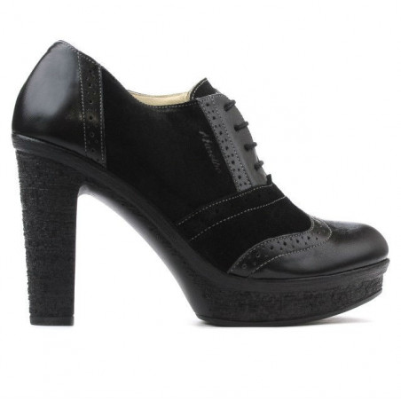 Pantofi casual dama 637 negru combinat
