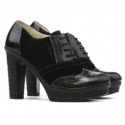 Pantofi casual dama 637 negru combinat