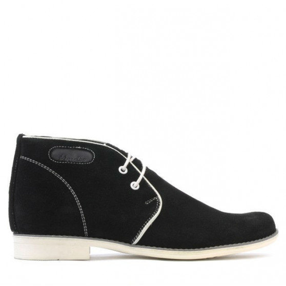 Ghete adolescenti 464 negru velur+alb Ghete adolescenti 464 negru velur+alb