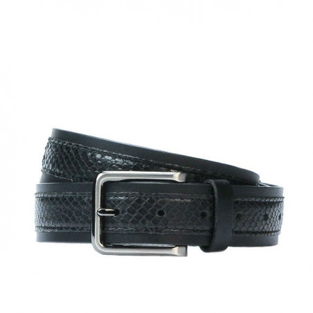 Curea barbati 18b negru+sarpe negru