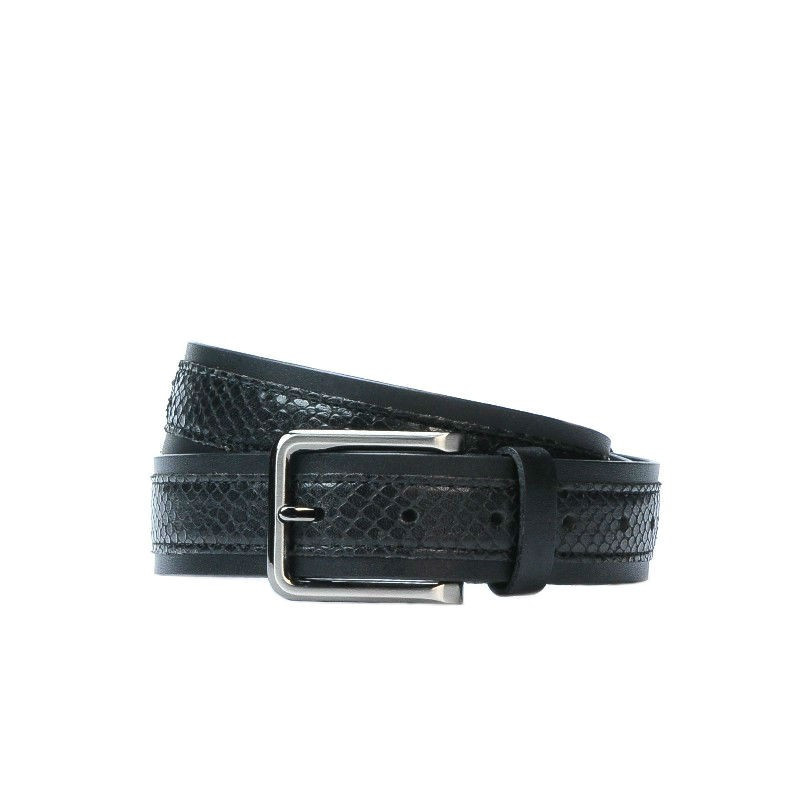 Curea barbati 18b negru+sarpe negru