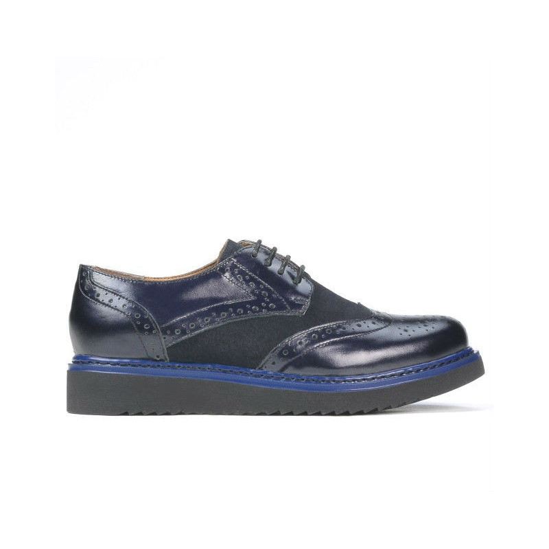 Pantofi casual dama 663-1 lac indigo combinat