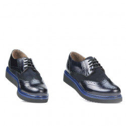Pantofi casual dama 663-1 lac indigo combinat