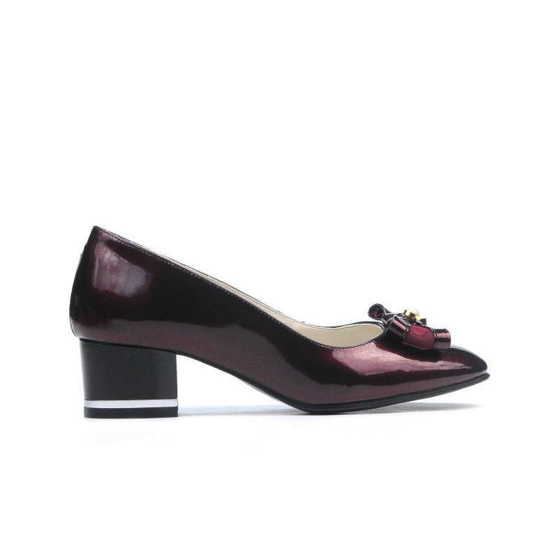 Elegáns női cipők 1270 lakk bordó
