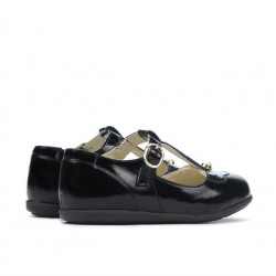 Pantofi copii mici 63c lac negru combinat