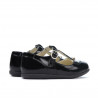 Pantofi copii mici 63c lac negru combinat