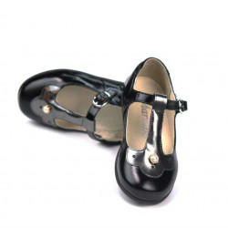 Pantofi copii mici 63c lac negru combinat