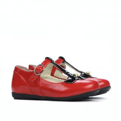 Pantofi copii mici 63c lac rosu combinat