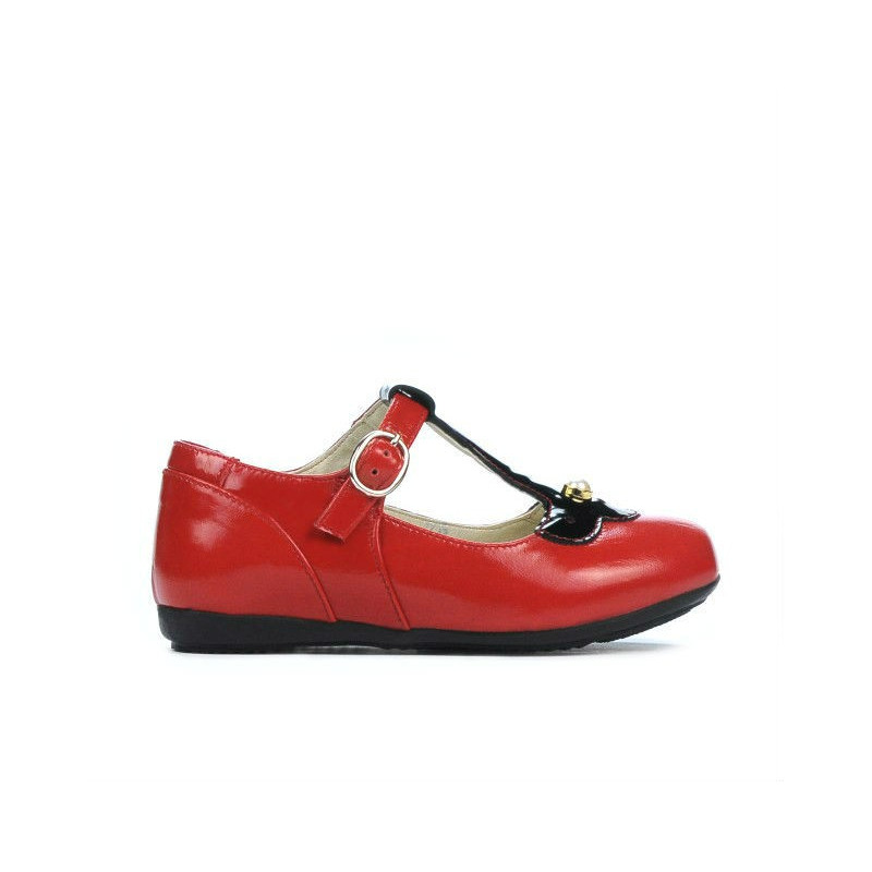 Pantofi copii mici 63c lac rosu combinat