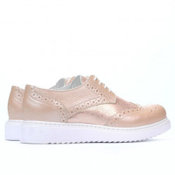 Pantofi casual dama 663-2 pudra sidef combinat