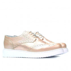 Pantofi casual dama 663-2 pudra sidef combinat