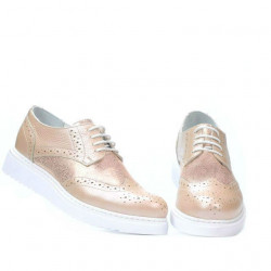 Pantofi casual dama 663-2 pudra sidef combinat