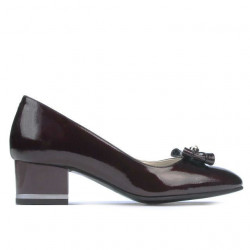 Pantofi eleganti dama 1270 lac bordo satinat