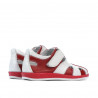 Pantofi copii mici 07-1c rosu+alb
