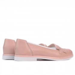 Pantofi casual dama 699 pudra combinat