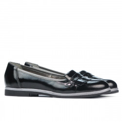 Pantofi casual dama 699 lac negru combinat