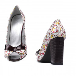Sandale dama 1271 grena floral multicolor