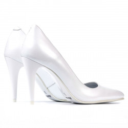 Pantofi eleganti dama 1246 alb sidef