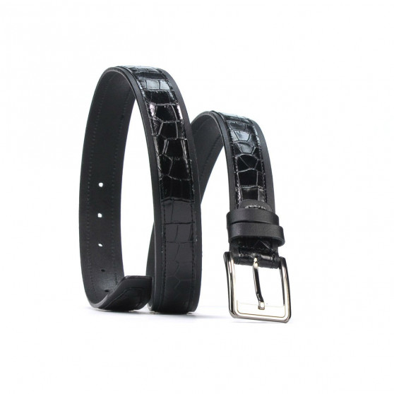 Curea barbati 32bc negru+croco negru Curea barbati 32bc negru+croco negru