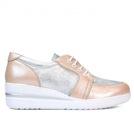 Pantofi casual dama 6006 pudra combinat