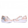 Pantofi casual dama 6006 pudra combinat