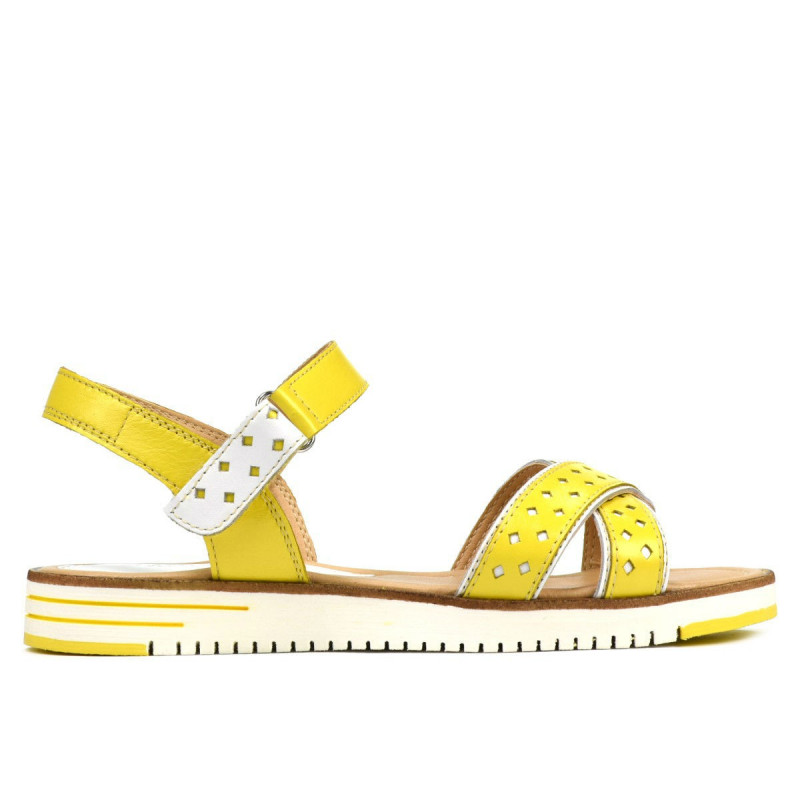 Sandale dama 5061 galben+alb