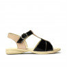 Sandale copii mici 40c lac negru+ivoriu