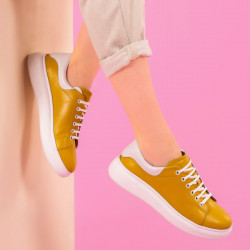 Pantofi sport dama 6008 galben combinat