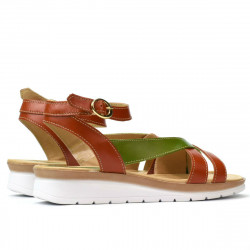 Sandale dama 5060 portocaliu combinat