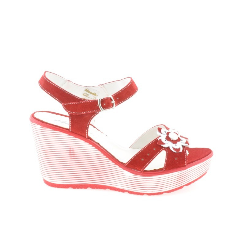 Sandale dama 5006 rosu velur