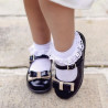 Pantofi copii mici 51c lac negru+bej
