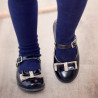 Pantofi copii mici 51c lac negru+bej