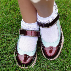 Pantofi copii 153 lac bordo combinat