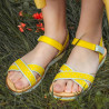 Sandale dama 5061 galben+alb lifestyle