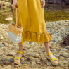 Sandale dama 5061 galben+alb lifestyle