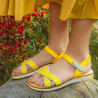 Sandale dama 5061 galben+alb lifestyle
