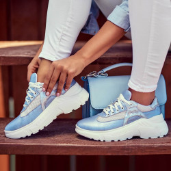 Női sportcipő 6015 kék gyöngyház kombinált