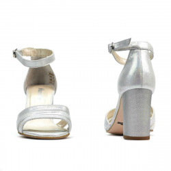 Sandale dama 1277 argintiu satinat