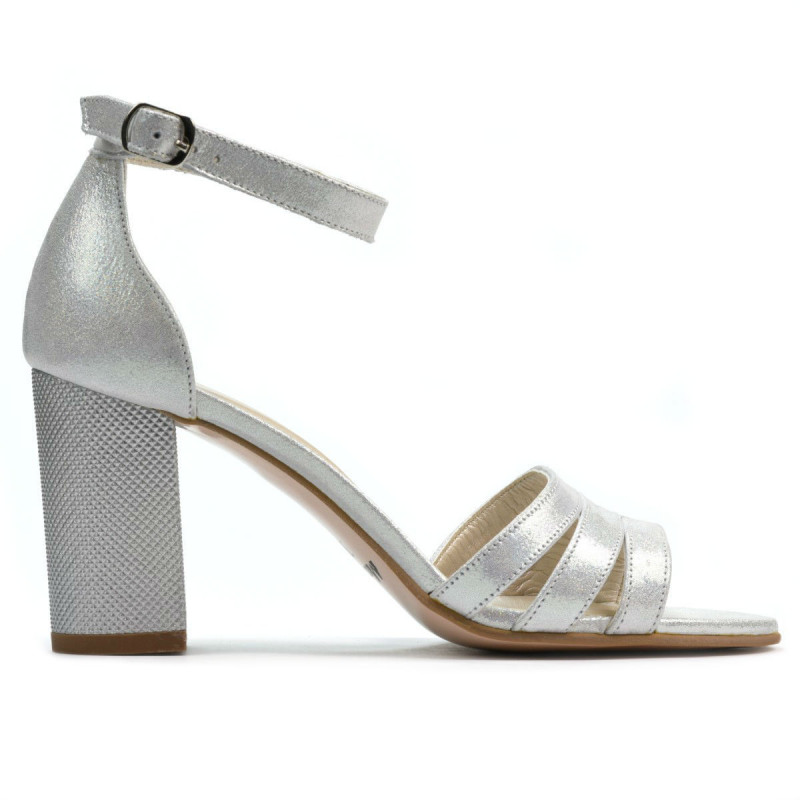 Sandale dama 1277 argintiu satinat