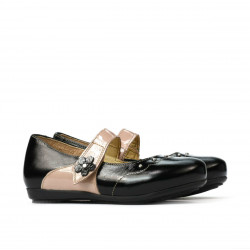 Pantofi copii mici 68c lac negru combinat