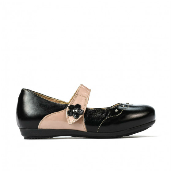 Pantofi copii mici 68c lac negru combinat Pantofi copii mici 68c lac negru combinat
