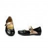 Pantofi copii mici 68c lac negru combinat