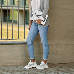 Női sportcipő 6015 gyöngyház fehér kombinált