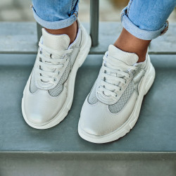 Női sportcipő 6015 gyöngyház fehér kombinált