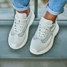 Pantofi sport dama 6015 alb sidef combinat