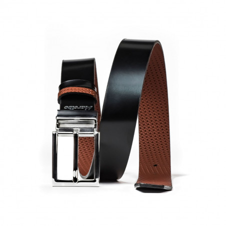 Curea barbati 36b negru+maro presat (bicolor)