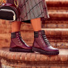 Ghete dama 3343 bordo combinat
